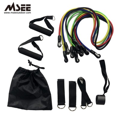 11 pcs exercise resistance bands Set, Portable elastic exercise bands