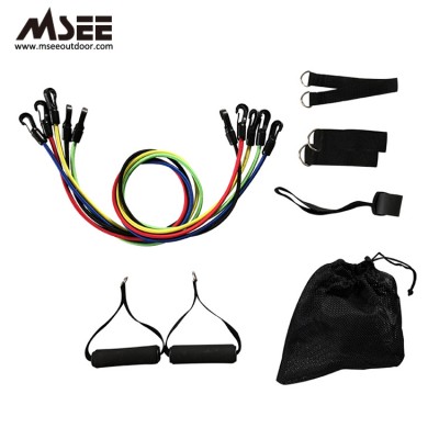 Wholesale Custom 11 pcs resistance bands set,In Stock Home Elastic fitness resistance bands